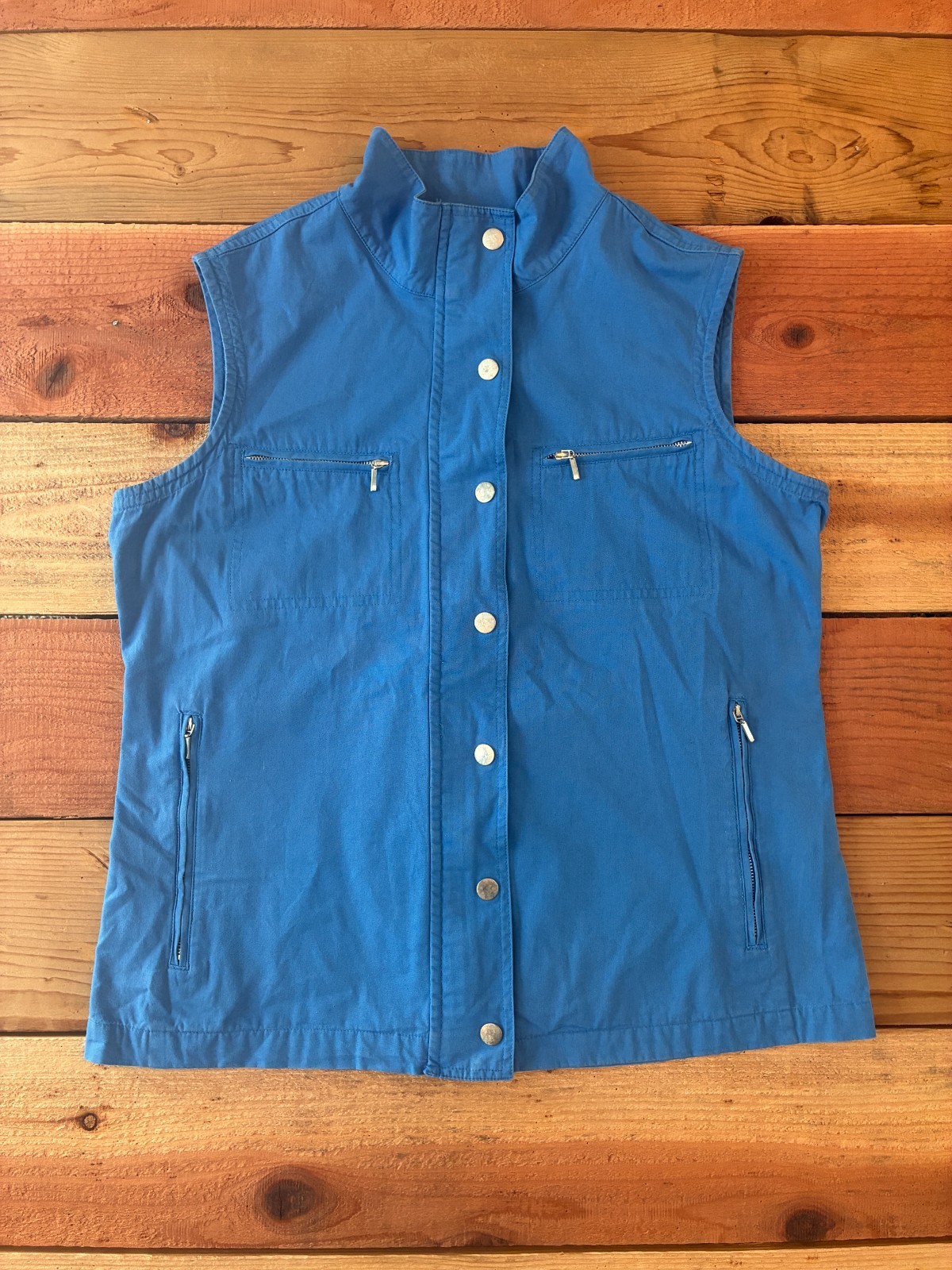 Vintage 90s Scandia Woods Utility Vest Women S Blue Cotton Gorpcore 1997