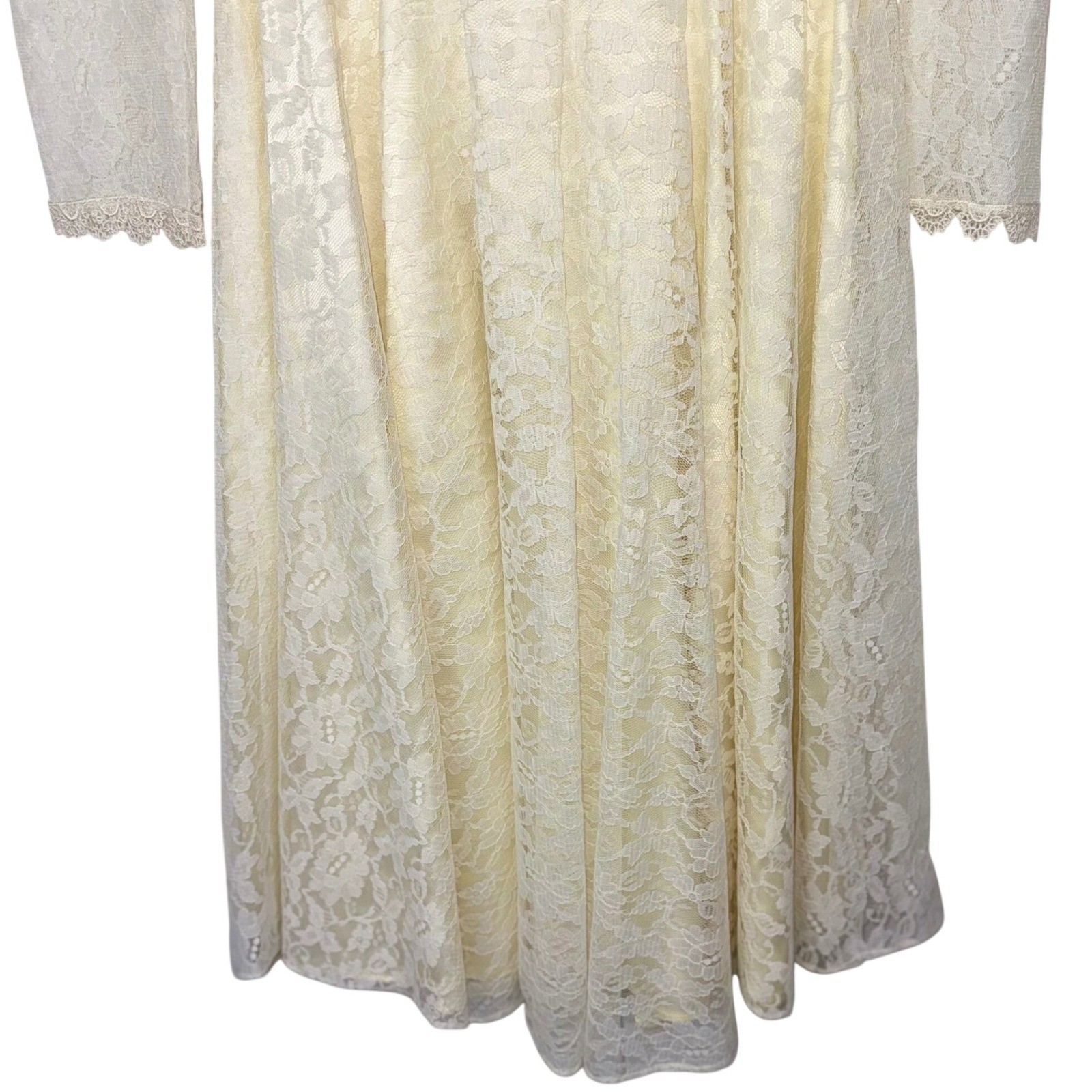 Vintage 70s Gunne Sax Prairie Lace Dress Ivory Victorian Revival Cottagecore