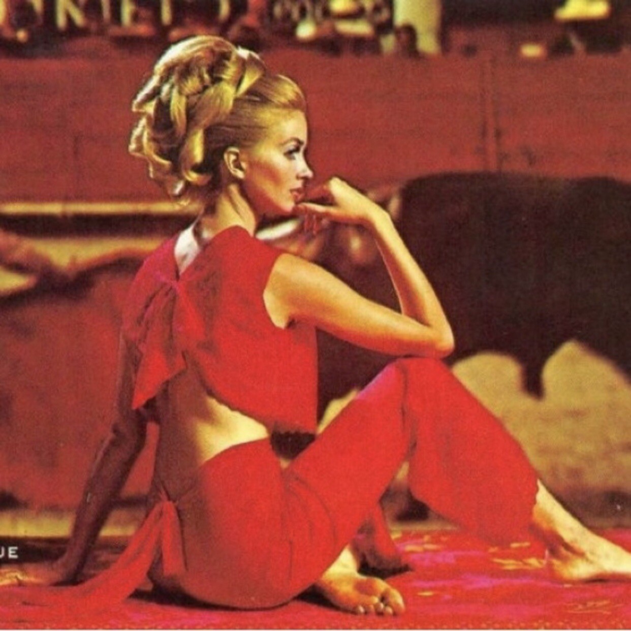 VTG 60’s THE MATADOR by JER MARAI Red Nylon Lace Loungewear Pajamas set
