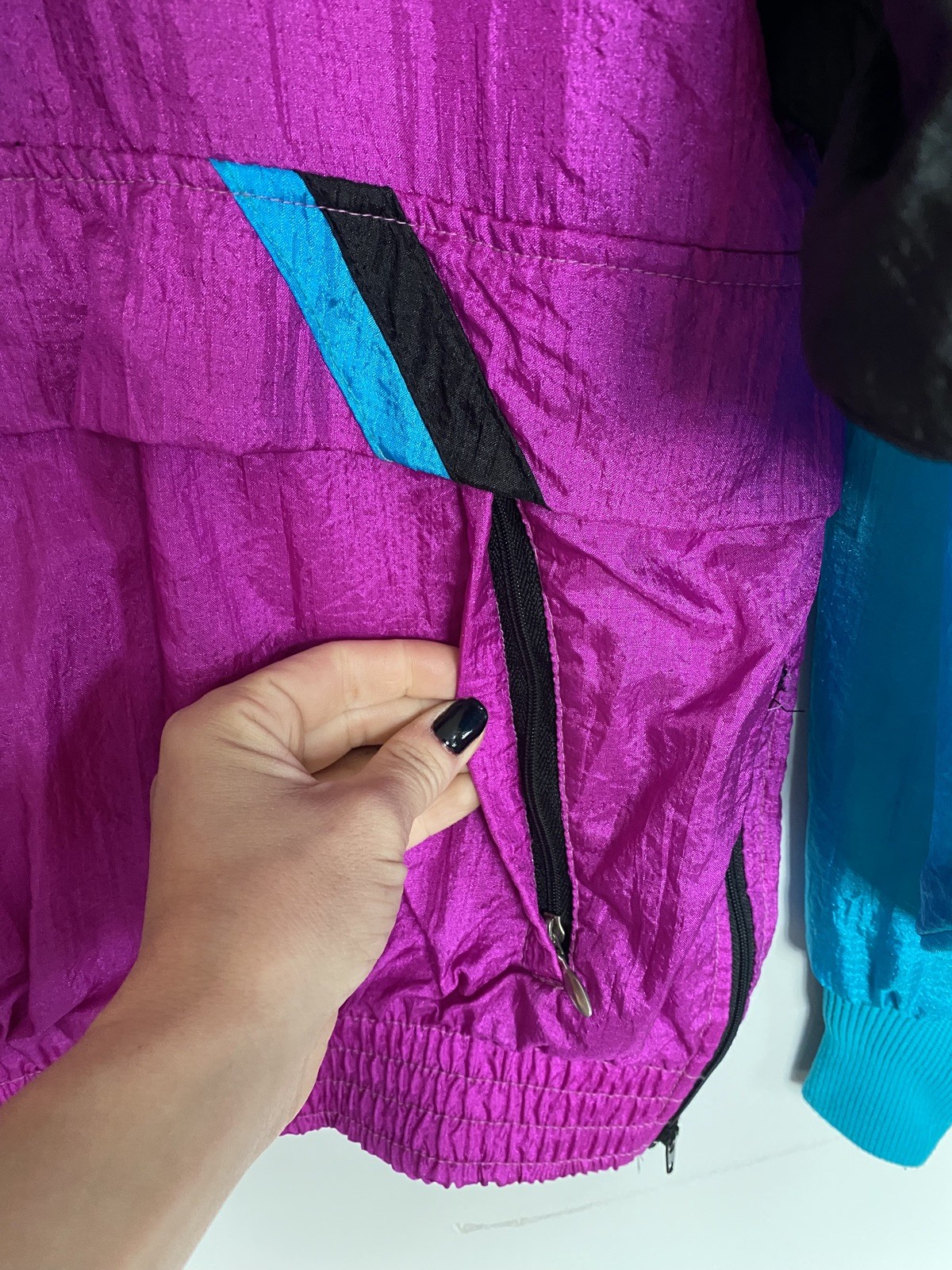 Sunbuster Vintage 80s Blue & Purple Athletic Windbreaker Jacket size M