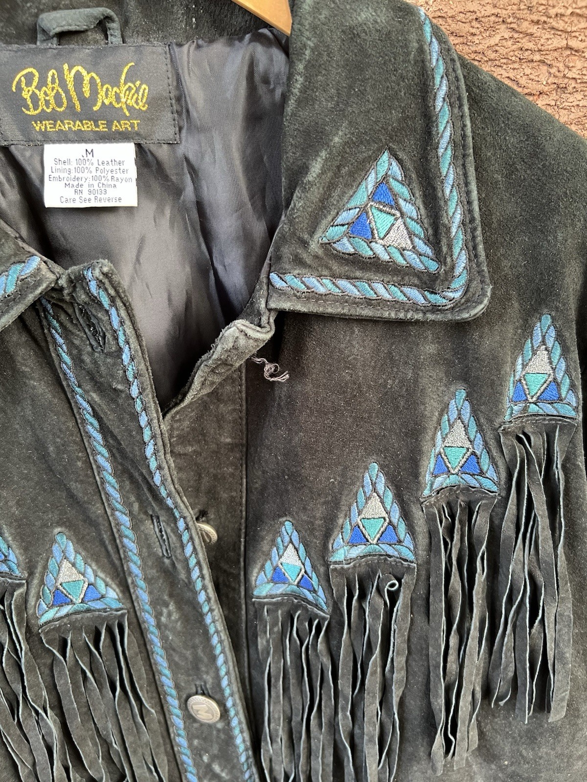 Vintage 80s Bob Mackie leather Fringe Jacket Western Jacket Med Cowgirl Rodeo
