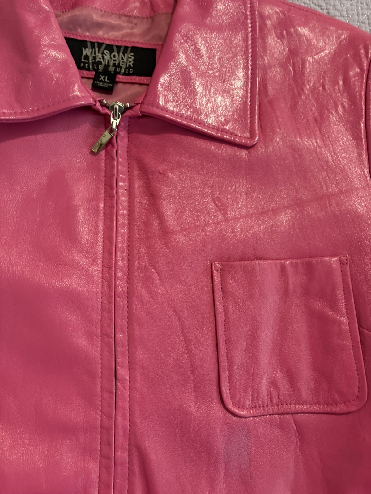 Y2K vintage pink Wilsons Pelle Studio leather jacket – women’s XL SPRING JACKET