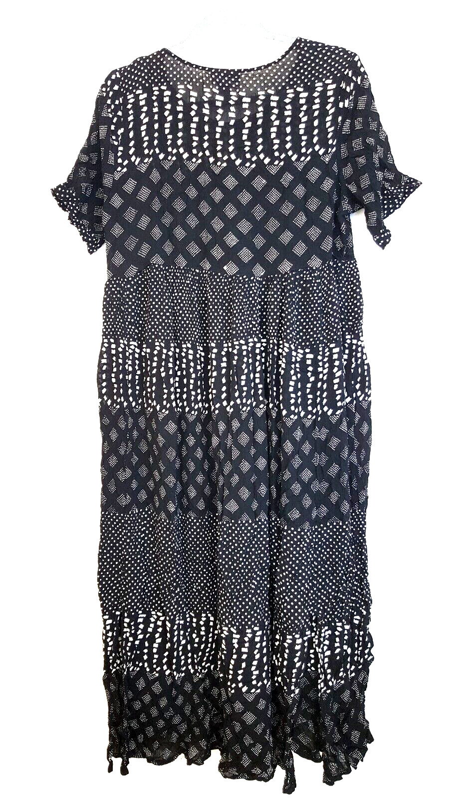 Jasmine by KVM Sheer Crinkle Dress Size Large Grunge Midi Vintage 1990s
