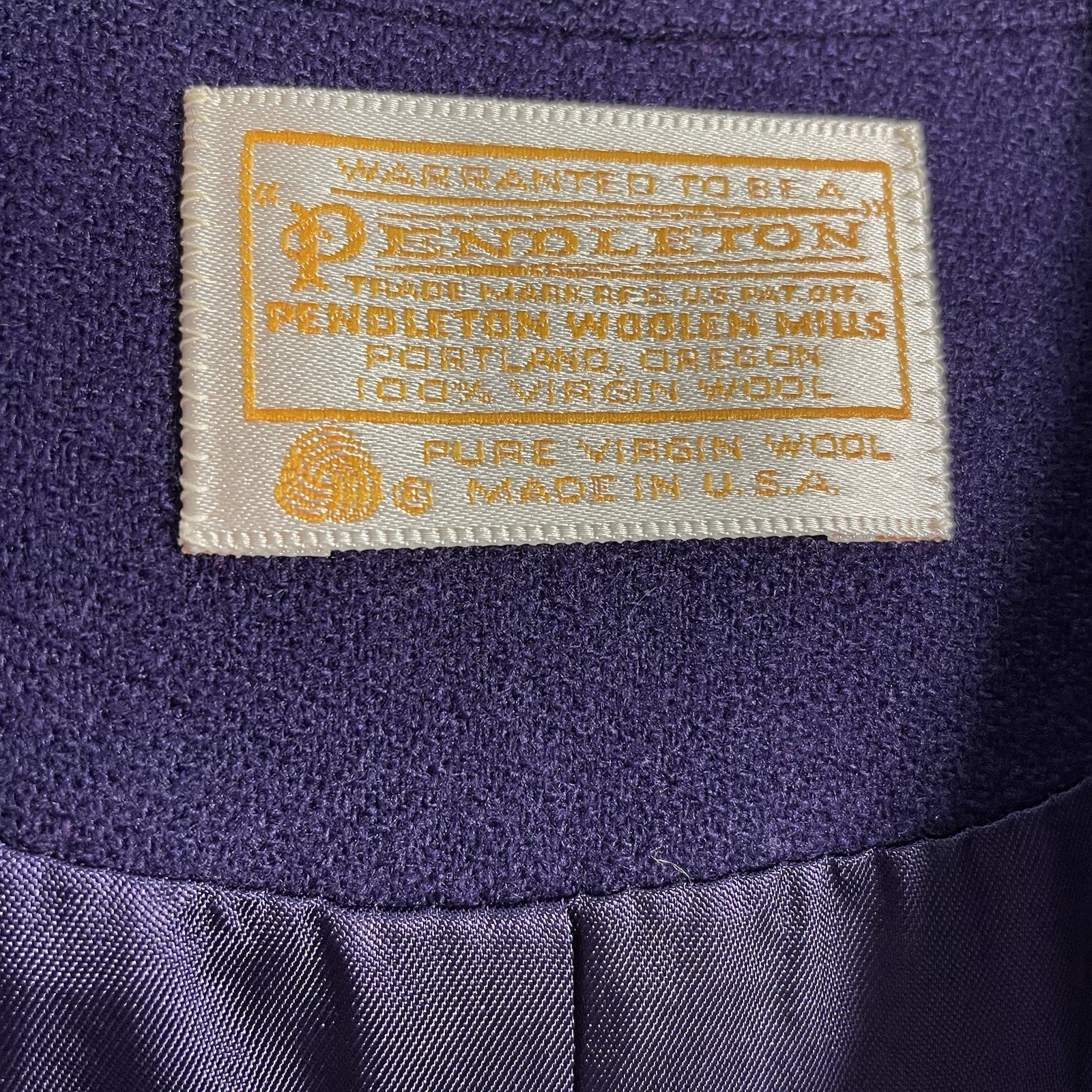 Vintage 1980’s Pendleton Wool Crepe Suit Skirt Blazer Purple USA Sz 8 *READ*