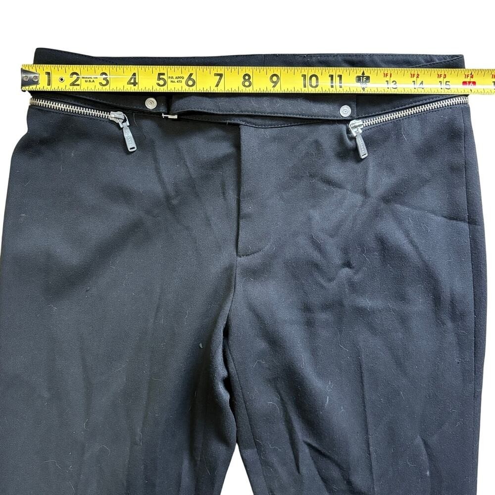 Vintage Vertigo Paris Women’s Low Rise Black Belted Zipper Wide Leg Size 8 Y2K