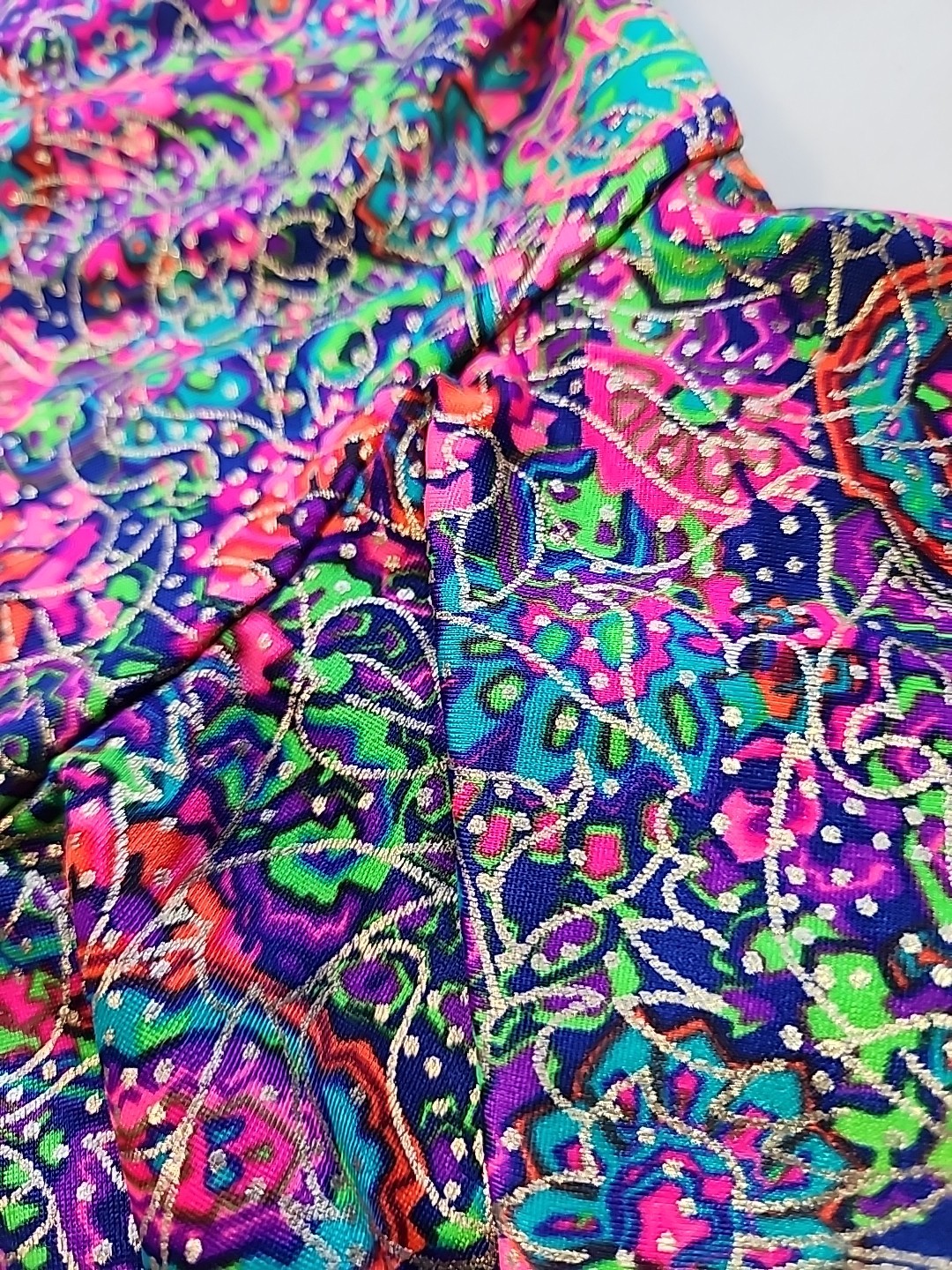 Gantner California Womens Size 10 Psychedelic Neon Colorful 1pc Bathing Suit 80s