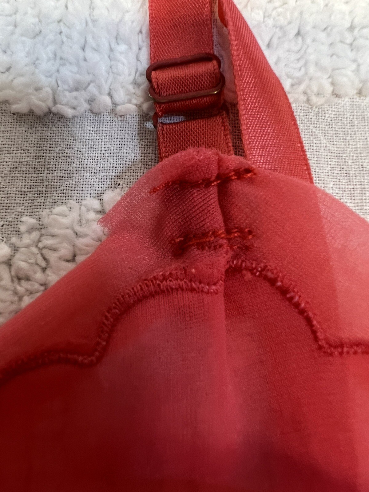 Vtg 50s/60s Luxite Kayser Slip Sz 32 Red/Pink & Lace Nylon Midi Repaired