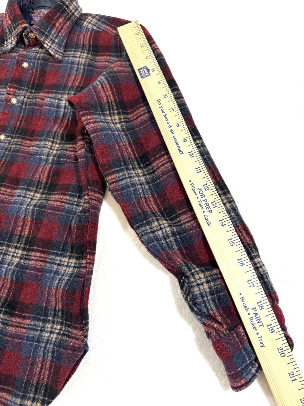 Pendleton Shirt Ladies M Wool Made In USA Plaid Vintage Late 60s Early 70s