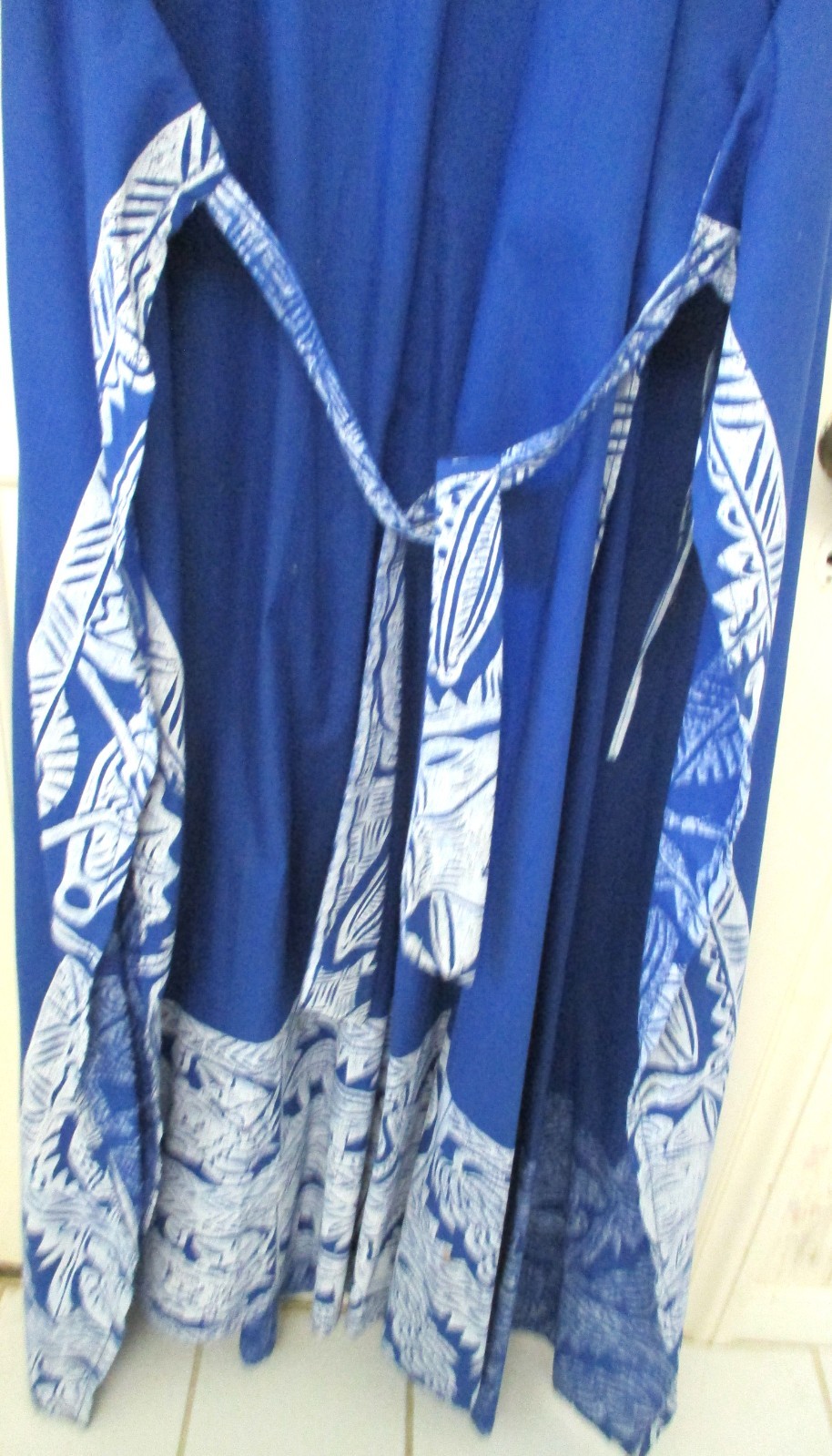 MCM 1970s AUSTRALIAN INDIGENOUS COTTON BLOCK PRINT DRESS ONE SIZE HAND DYED NOS