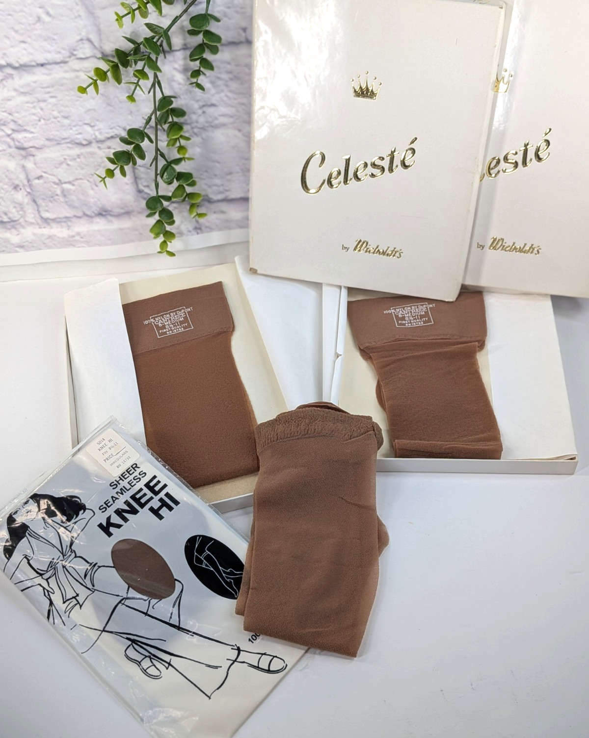 NEW VTG LOT 4💋CANTRECE Celeste DuPont Nylon Hosiery Stockings Pantyhose Twitche