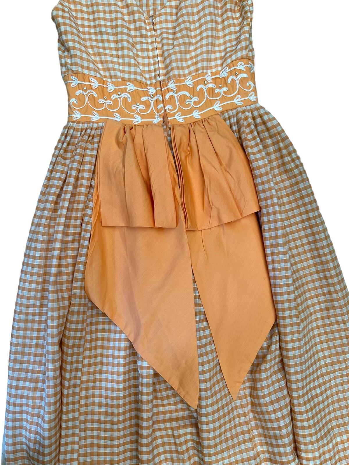 Vintage 1960’s Stanton Jrs. Gingham Cottagecore High Waisted Trill Dress