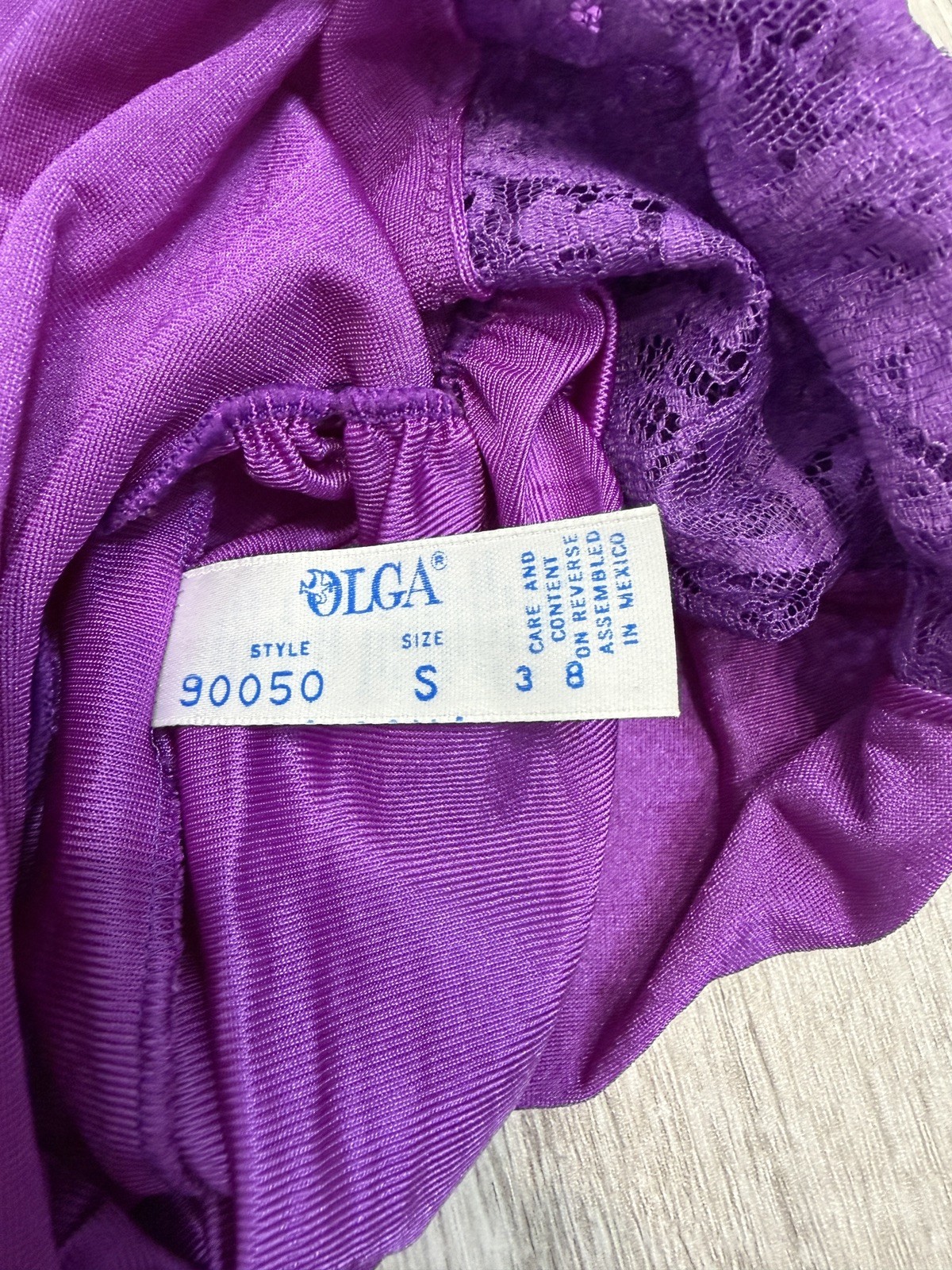 Vintage Lingerie Teddy Playsuit Romper Babydoll Purple Lace OLGA Small