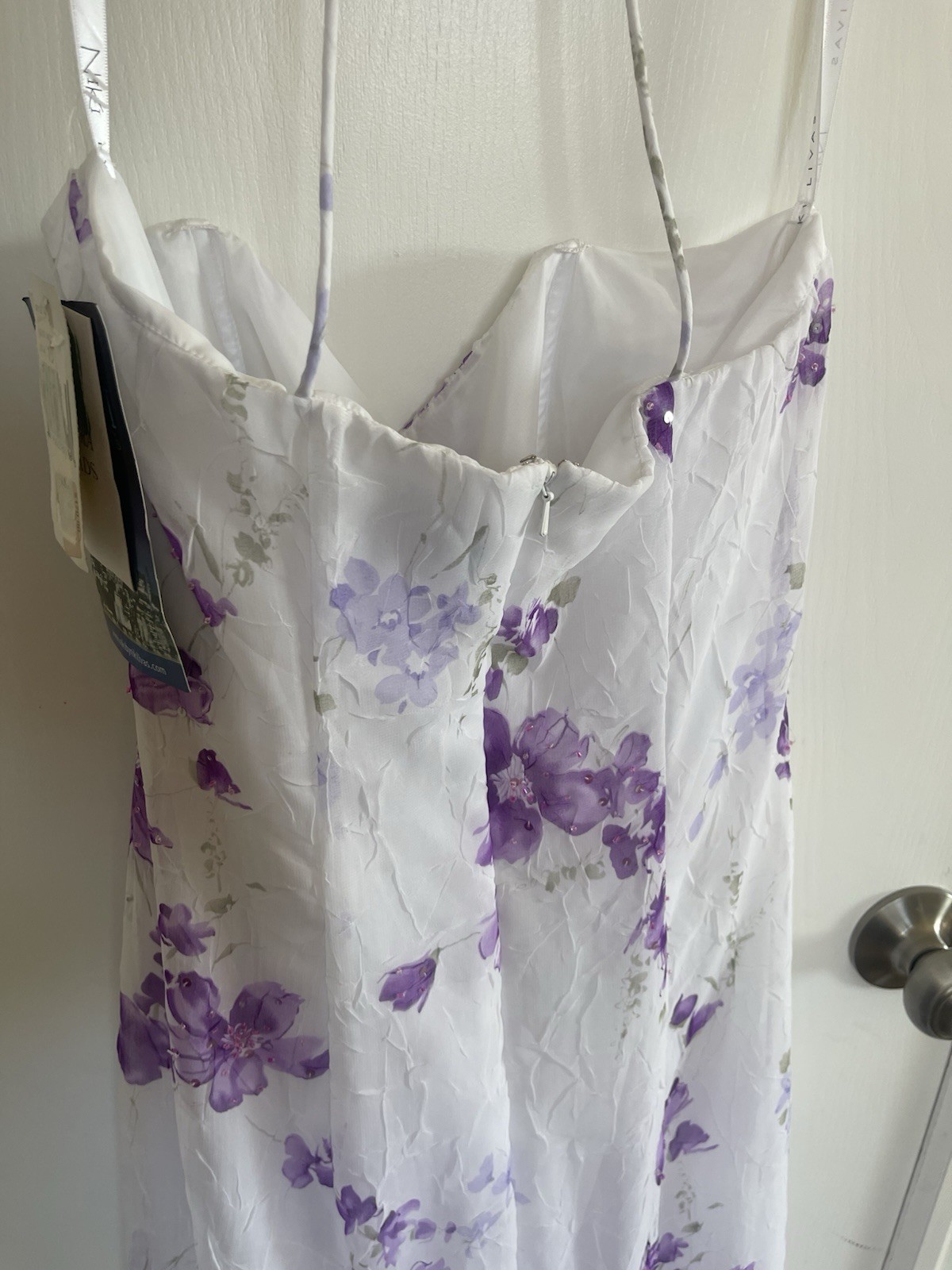 NWT Vintage Niki by Niki Livas Purple Floral Mermaid Formal Dress Sz 10 Y2K