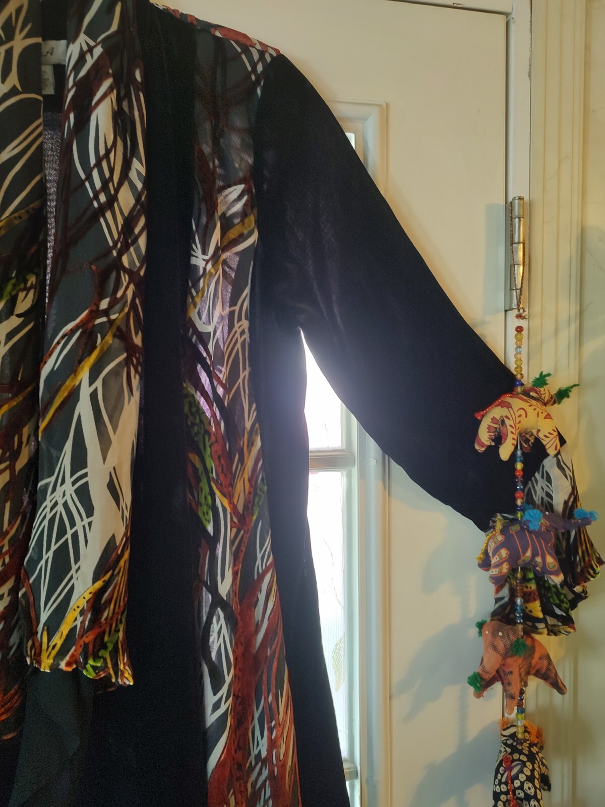 Vintage Silk/Velvet Tunic Jacket, Flowy With Layers Med/Lg