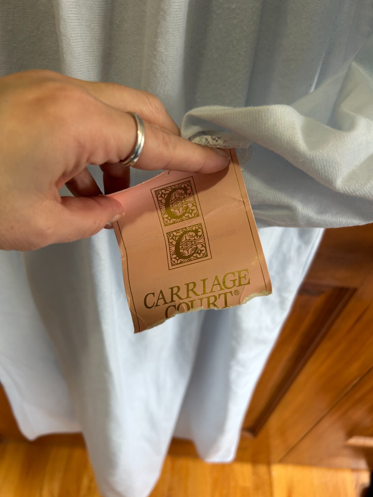 vintage Sears Carriage Court long nightgown blue size M w/ tag