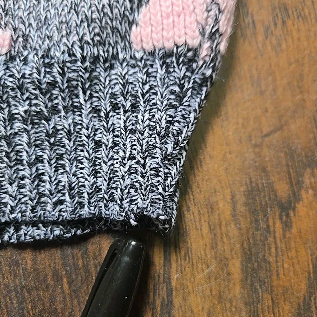 Vintage ADELE 80s Sweater Pink Black Geometric Knit Pullover 20×24 Retro M USA