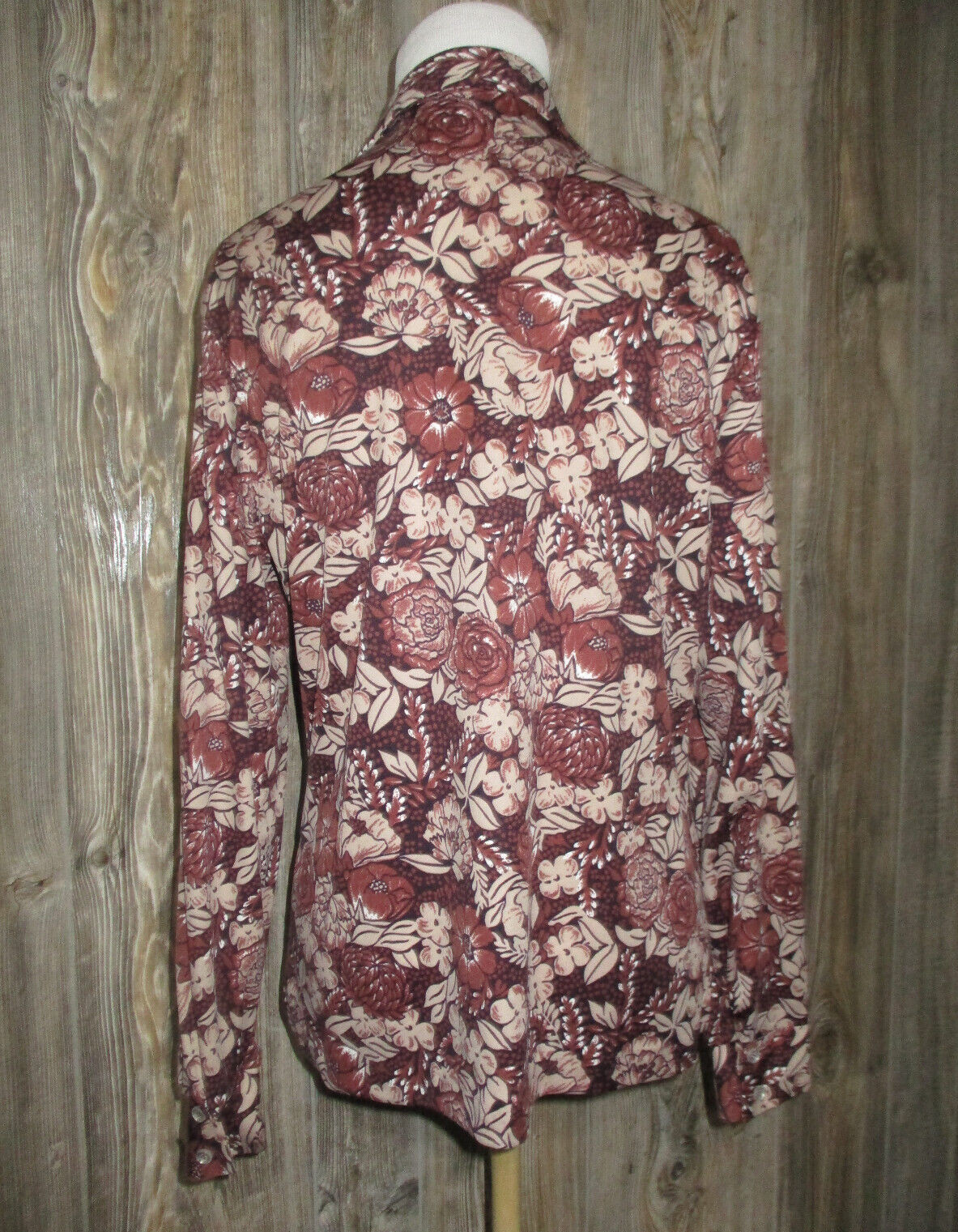 Queen Casuals Womens Shirt Size 14 Long Slv Button Down Floral Vtg Fairy Grunge