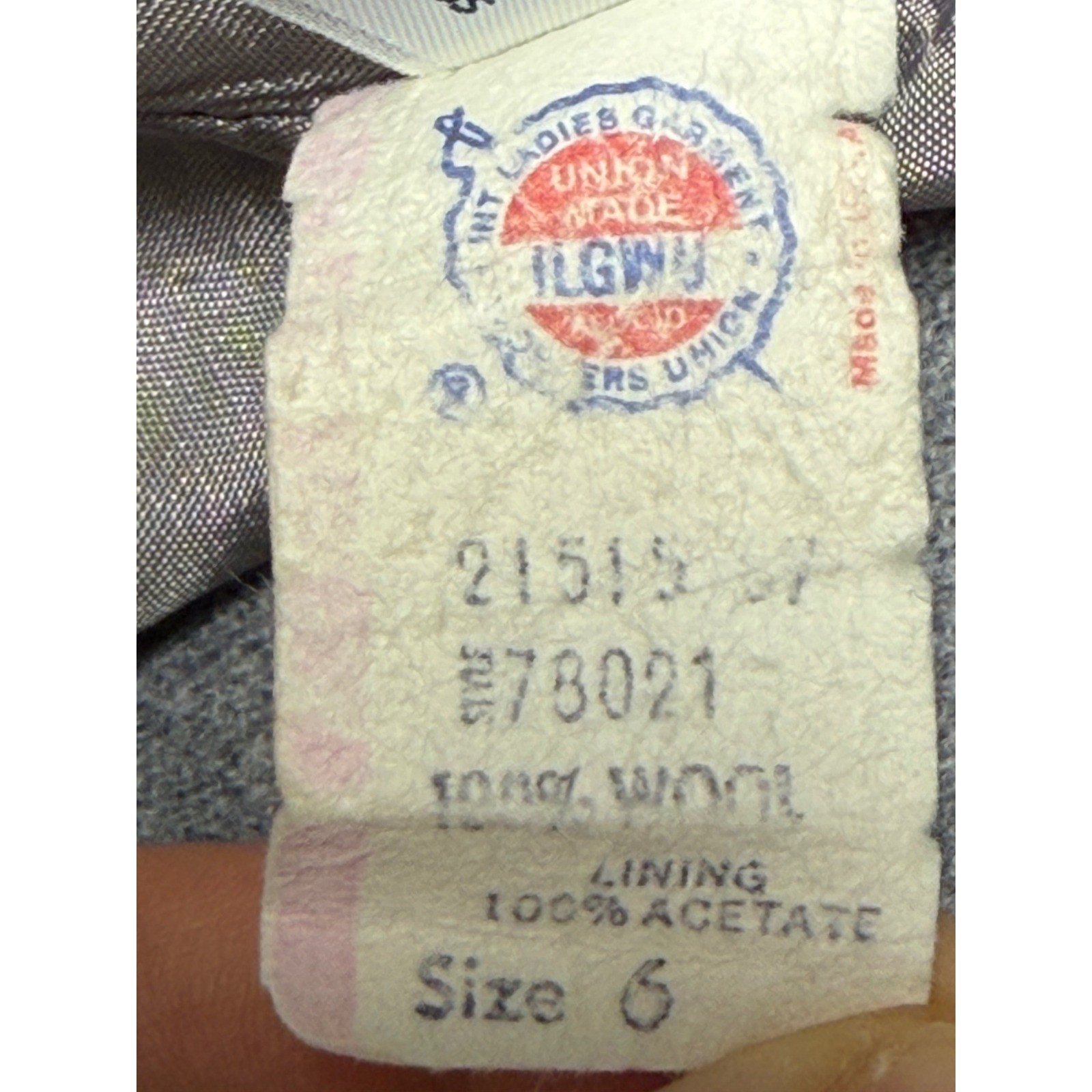 Koret Career Vintage Grey 100% Wool Blazer Jacket ILGWU Made in USA Size 6