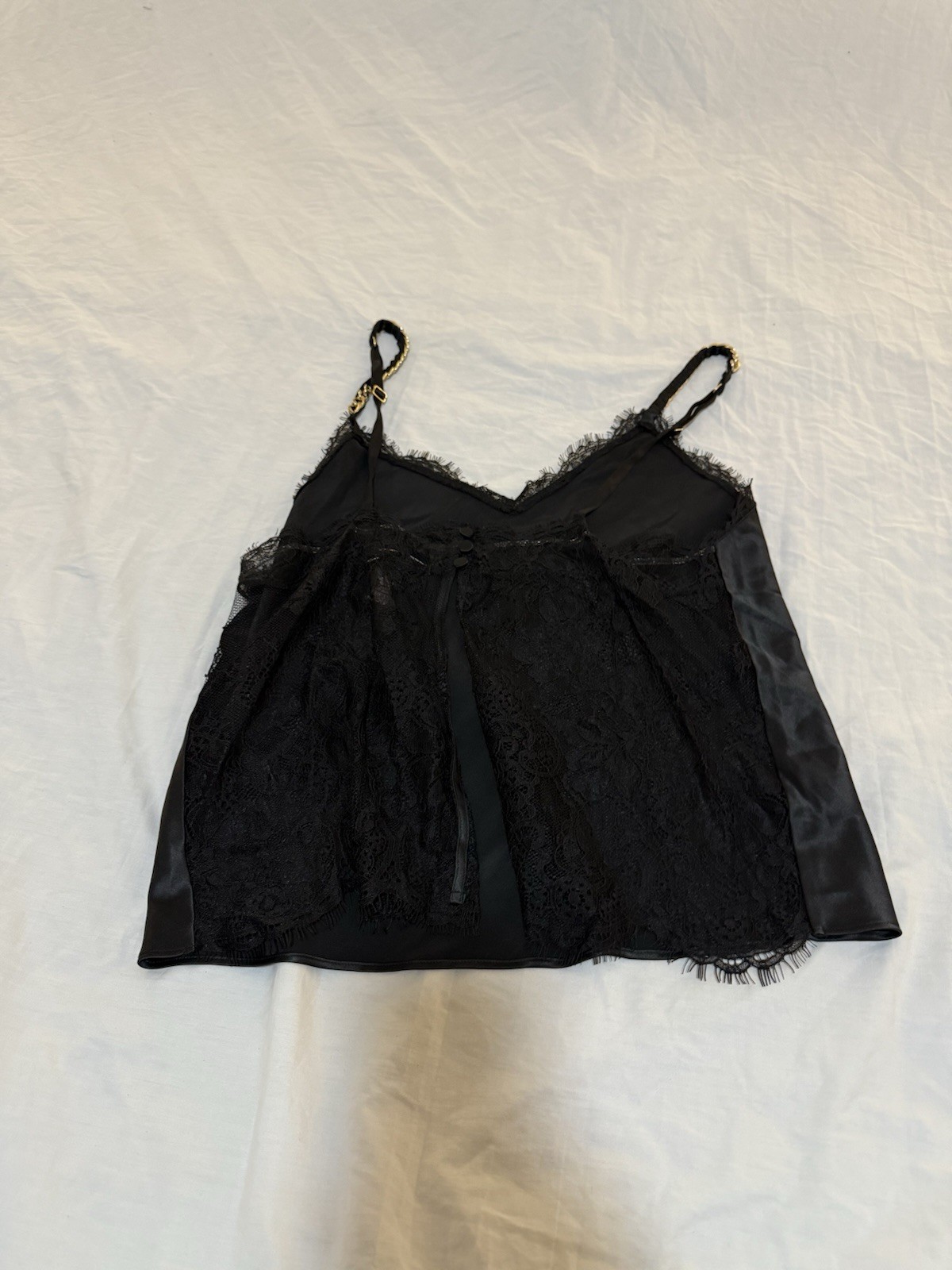 Vintage Victoria’s Secret Black Satin Lace Camisole Top Lingerie Large 173