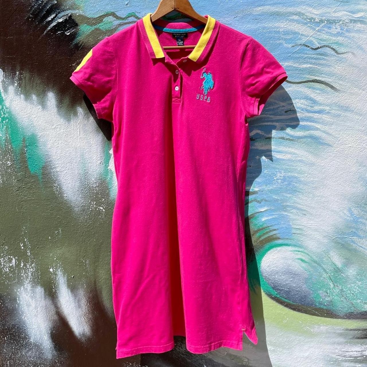 Y2K Ralph Lauren u.s. polo shirt mini dress w/ patch sleeve & USPA emblem