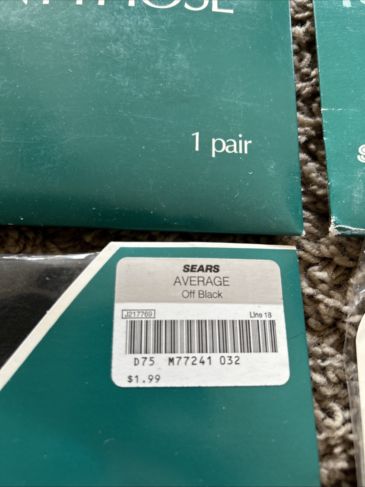 LOT Sears Hug-alon AVERAGE Sandalfoot The Only Toe Nylon Pantyhose OFF BLACK A25