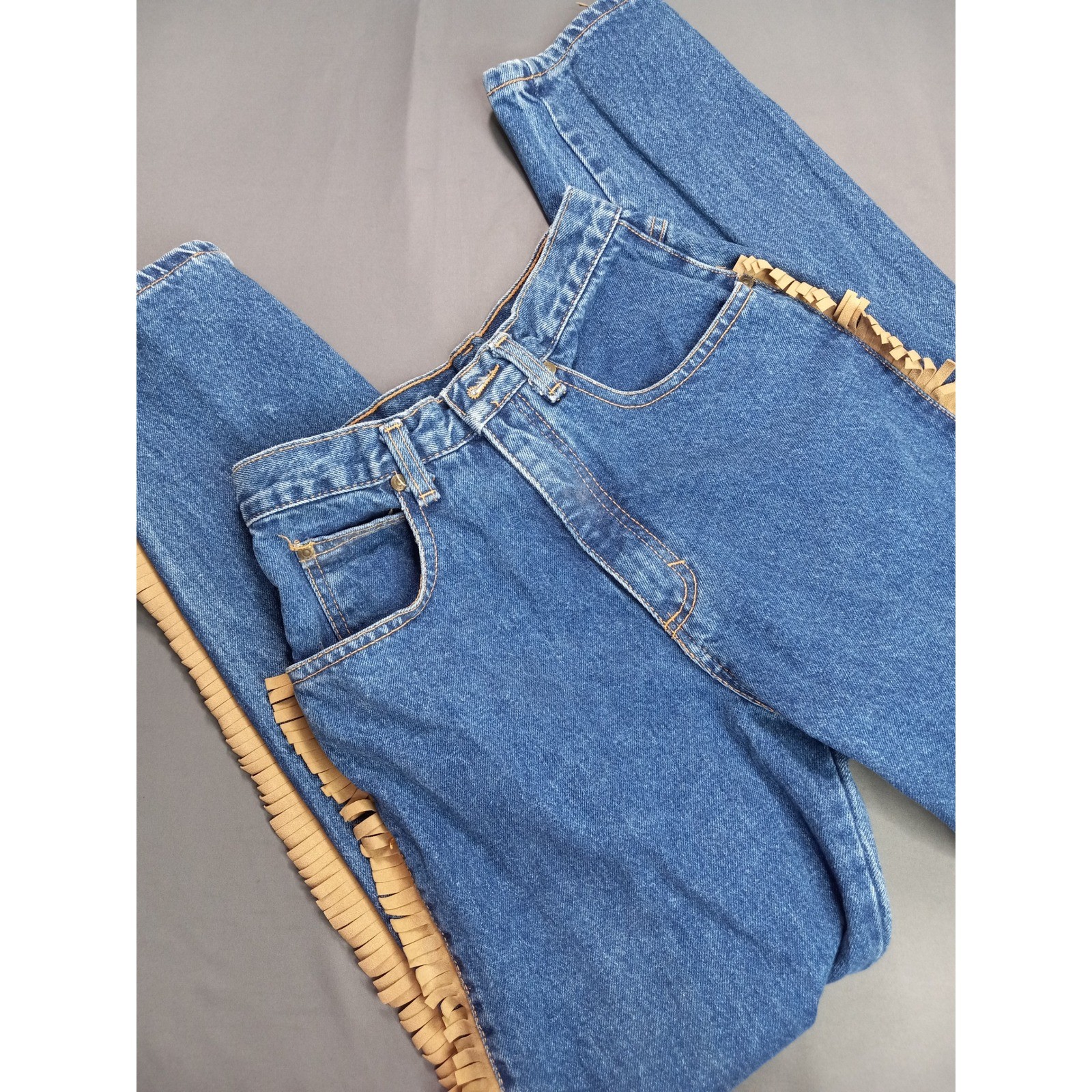 RARE VINTAGE 1980s ZENA WESTERN FRINGE JEANS Size 5