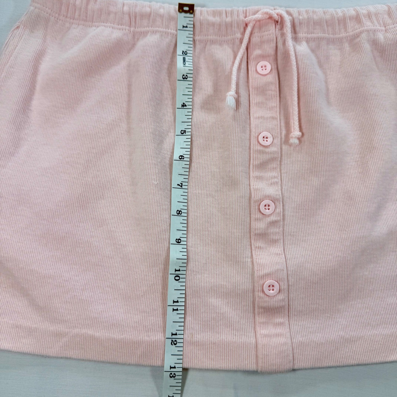 Vintage 70s Chris Evert Pink Tennis Skirt Preppy Cotton Blend Ribbed Mini L