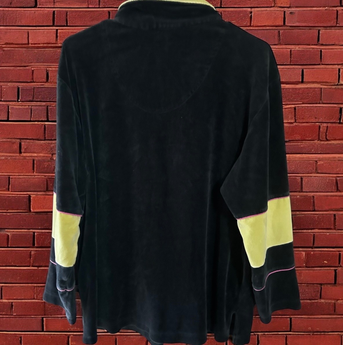 Vintage Y2K Blast Velour Tracksuit Jacket Womens XL Black Pink Lime Green