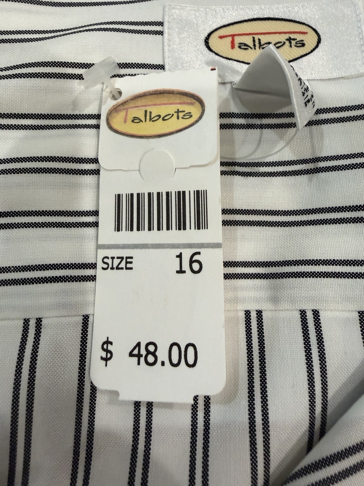 Talbots Vintage Wrinkle Resistant Sleeveless Collared Button Closure Shirt Sz 16
