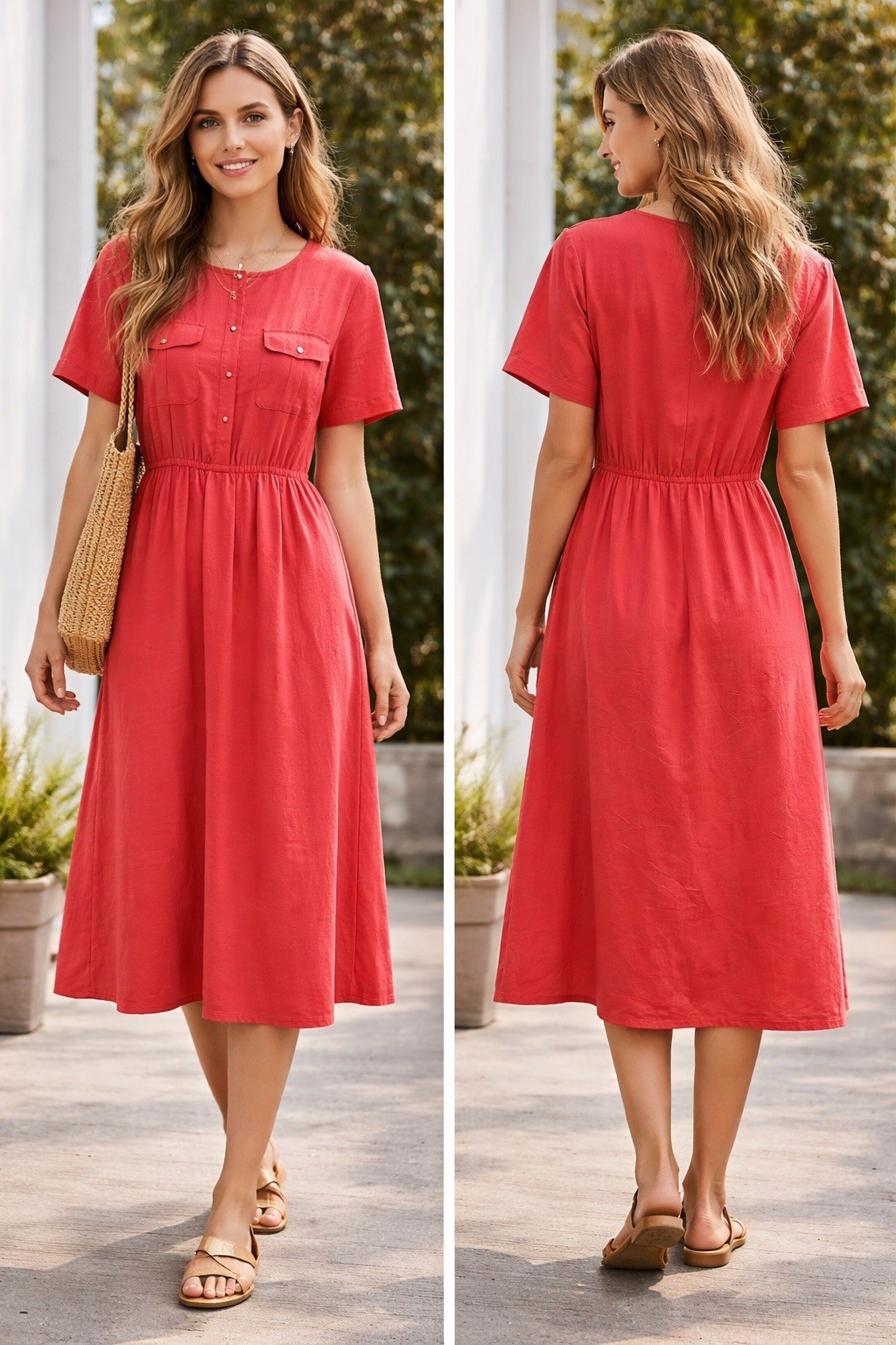 IMPROMPTU – Vtg 80s Short Sleeve Dress, Womens 16T