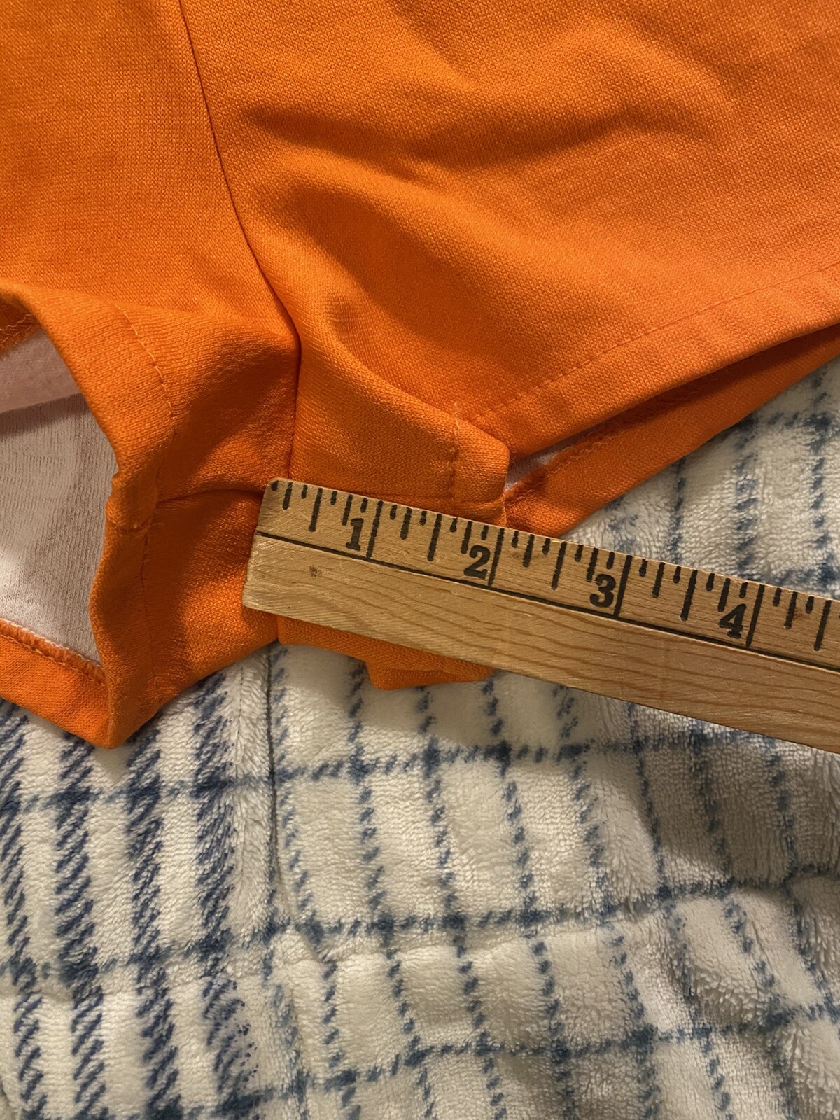 Vintage 70s Regal Women’s High Waist Gym Shorts Orange & White Size XL Deadstock