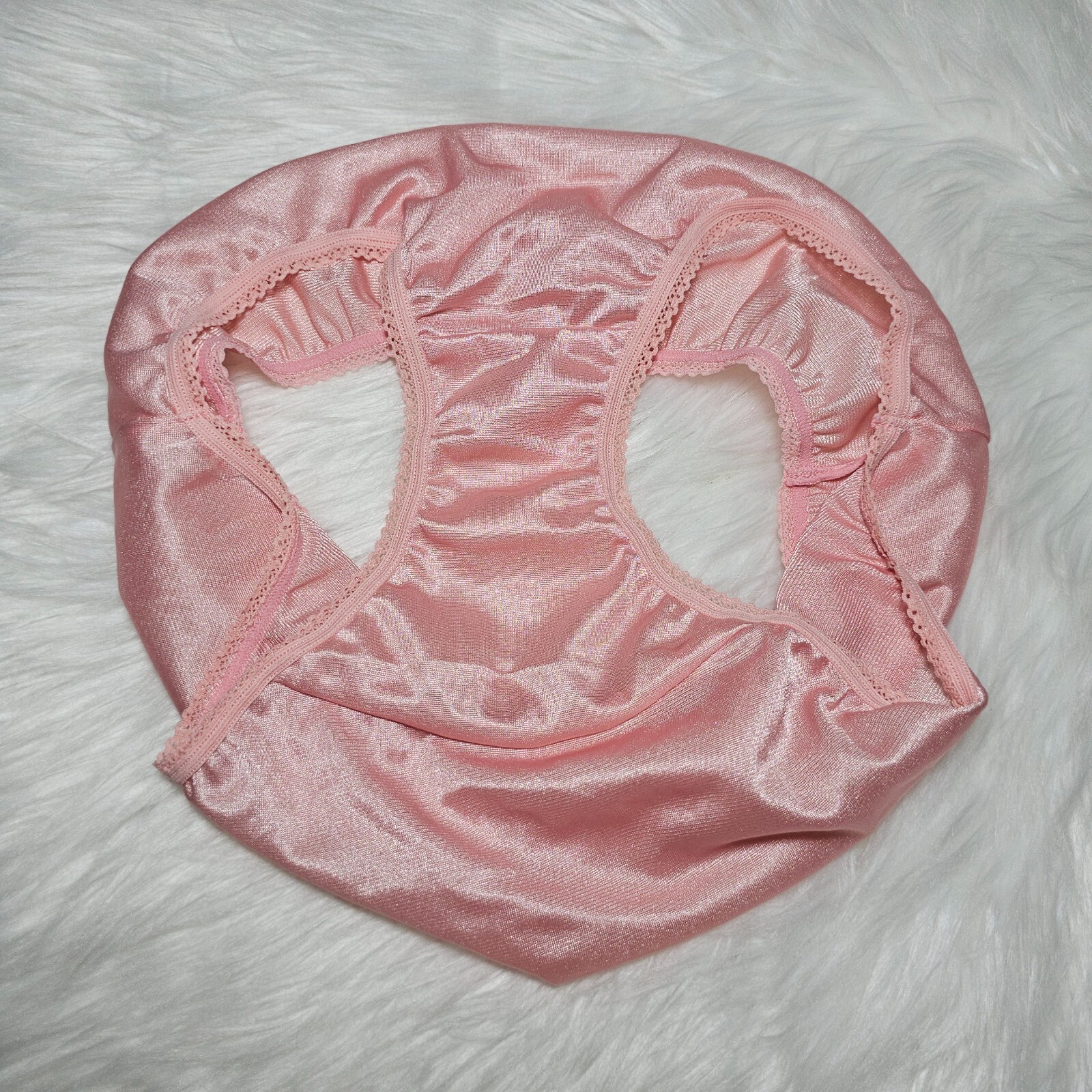 Vintage Silky Peach Panty 100% Nylon Sissy Sheer Brief Size 6-7 Hip 35-39″