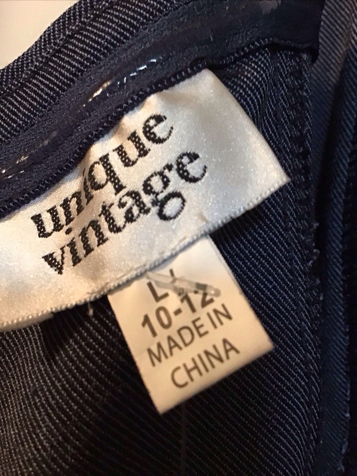 Unique Vintage RN#140681) Denim Dark Large 10/12/ Corset Dress NWT