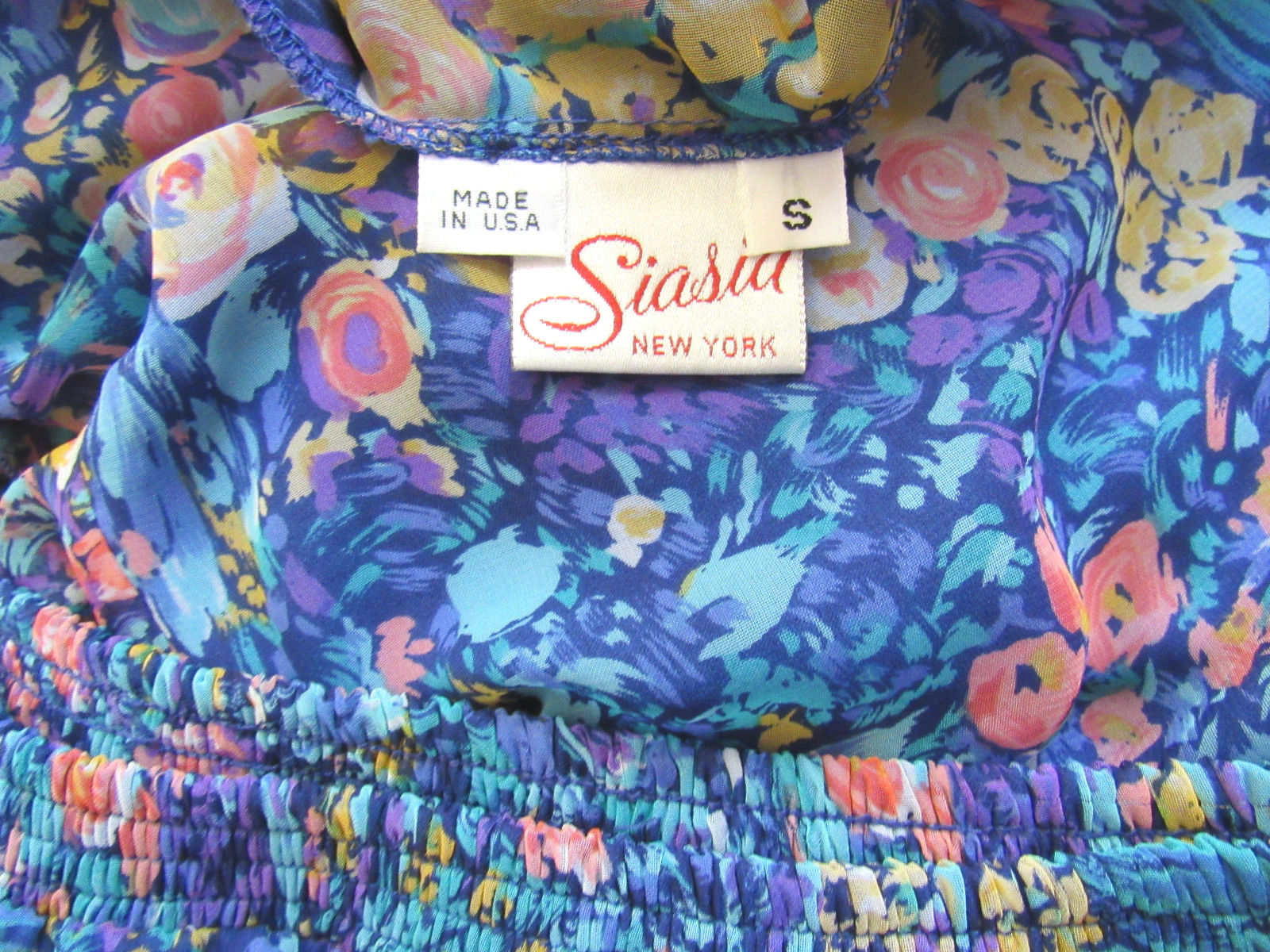 VTG 1980s 90s SIASIA NEW YORK FLORAL SKIRT & TOP SIZE SMALL POLYESTER SPLIT ARMS