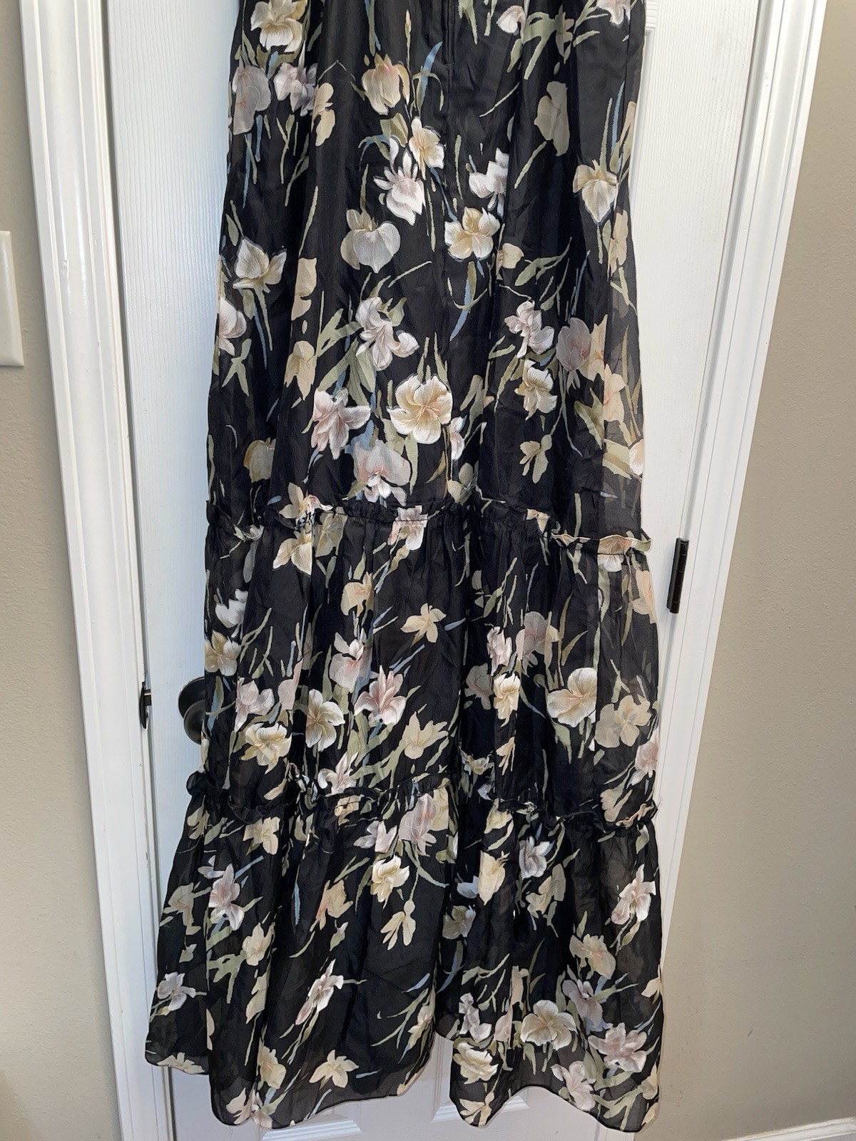Vintage Liberty House By Lilia Honolulu Maxi Black Floral Size 9-10 Polyester