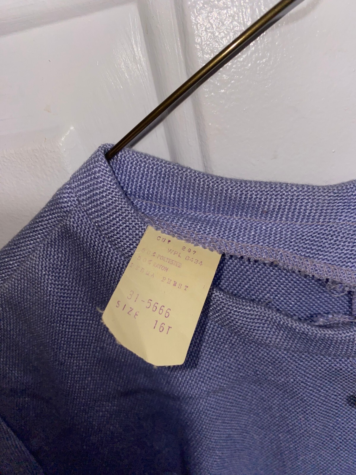 Vintage Women’s Dress Size 16T 50/50 Polyester / Rayon Periwinkle / Purple
