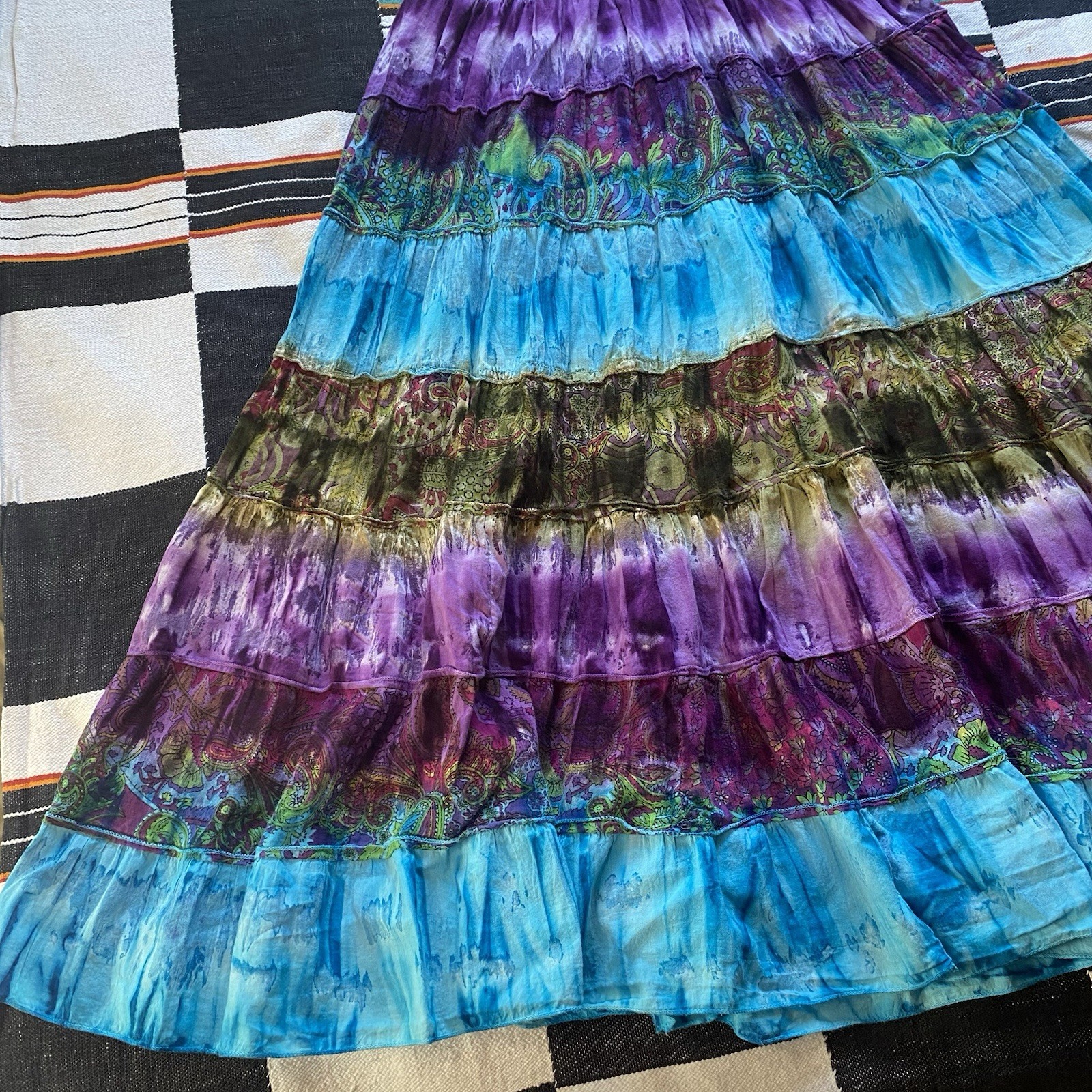 90’s/Y2K Sol Clothing Hippie Boho Tie Dye Cotton Summer Dress. Medium. Festival