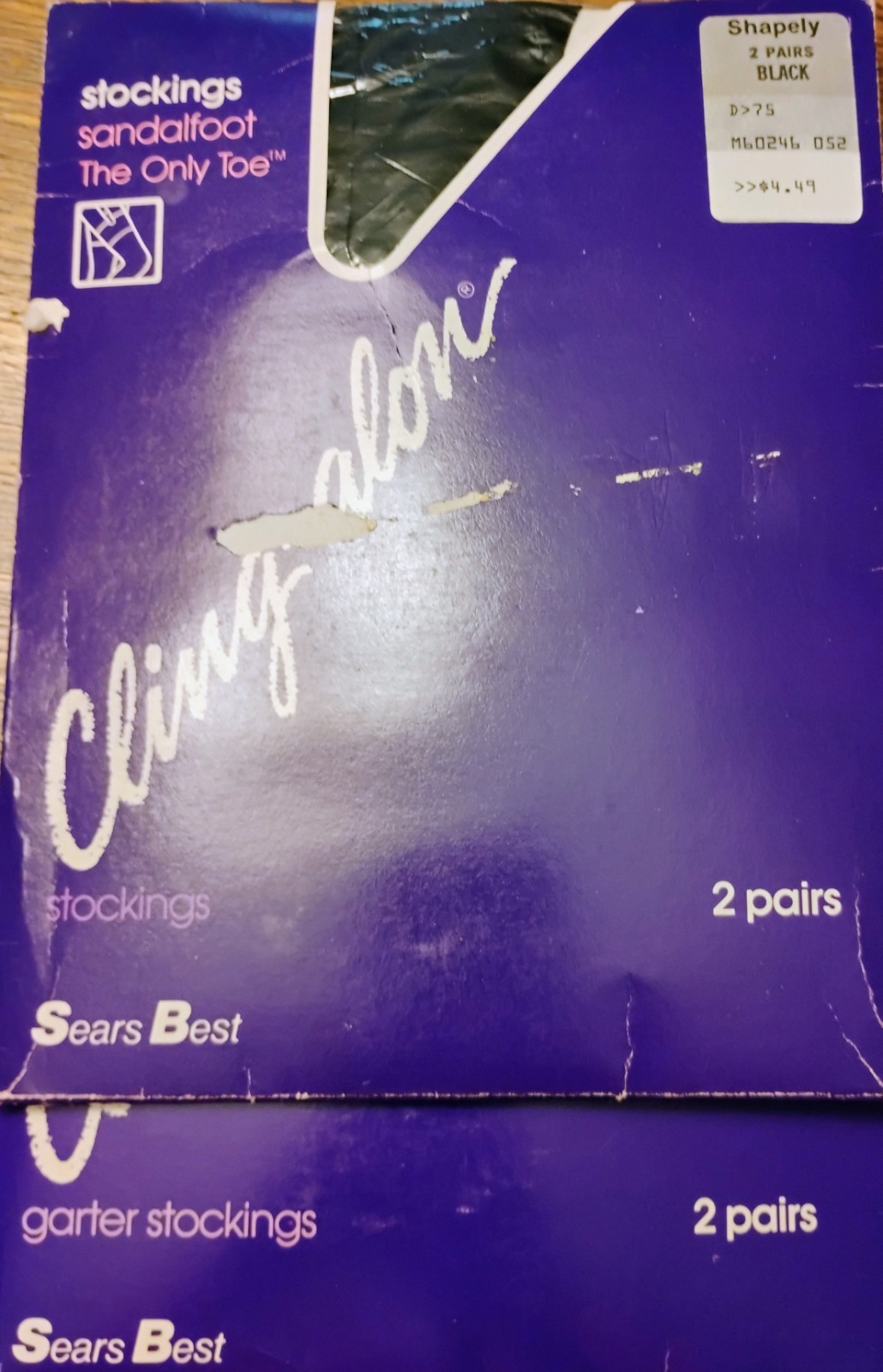 VTG NEW 70’s Sears Cling-alon Garter Nylon Stockings (4) Pair of Black 8 1/2-11