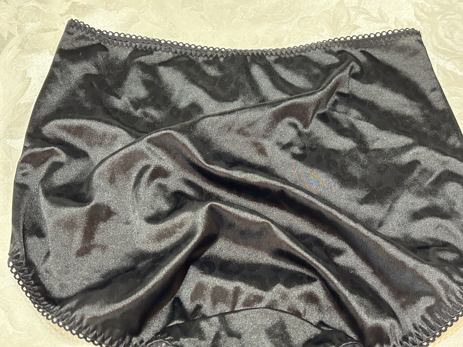 Vtg MARILYN MONROE 7159-49 Second Skin Satin 2X Black Leopard Panties #219