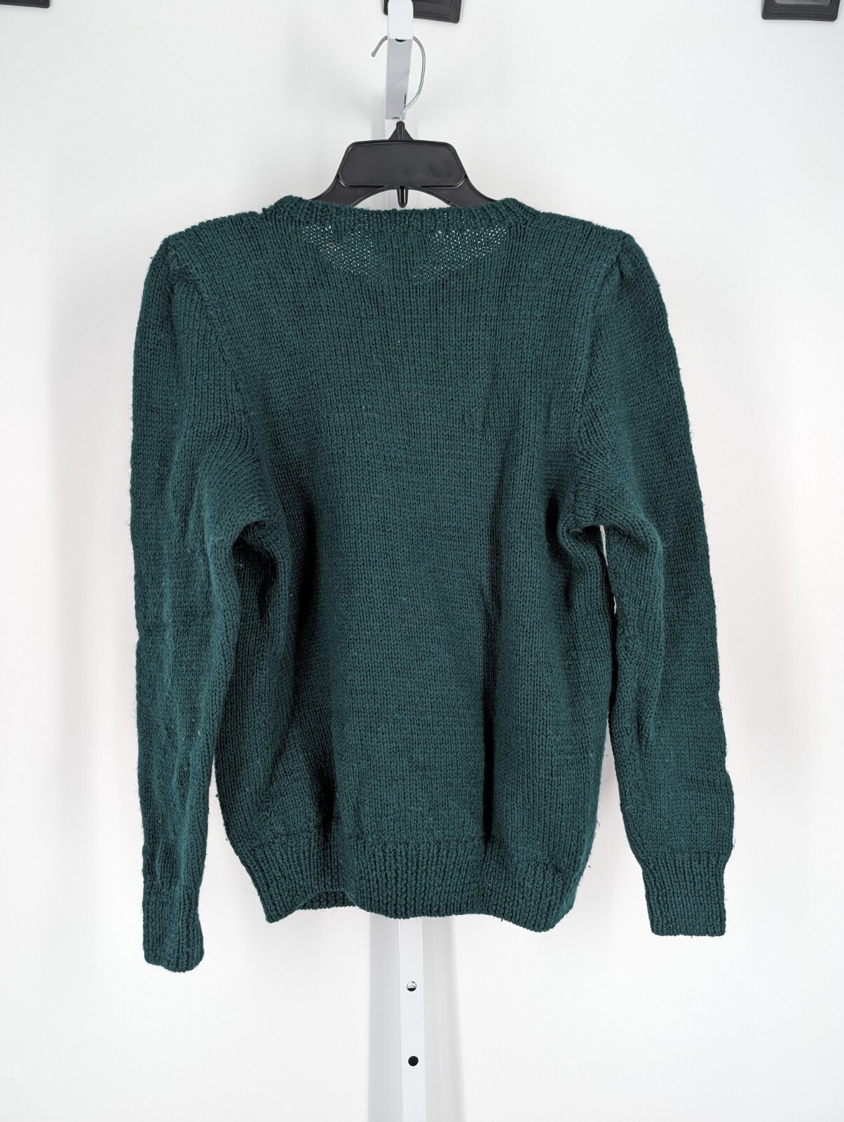 I Magnin San Francisco Vtg 70s Intarsia Knit Chunky Sweater Art Craft Horse M