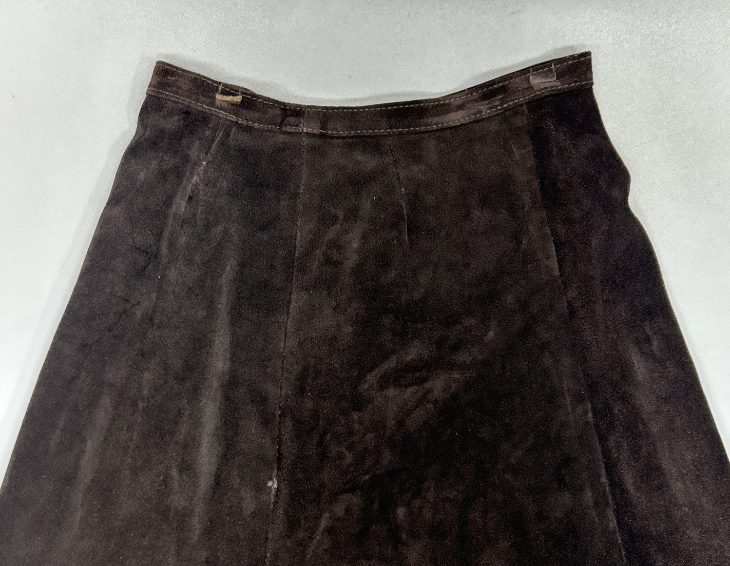 Vintage Genuine Leather Skirt Brown Western Made For Lazarus Size L