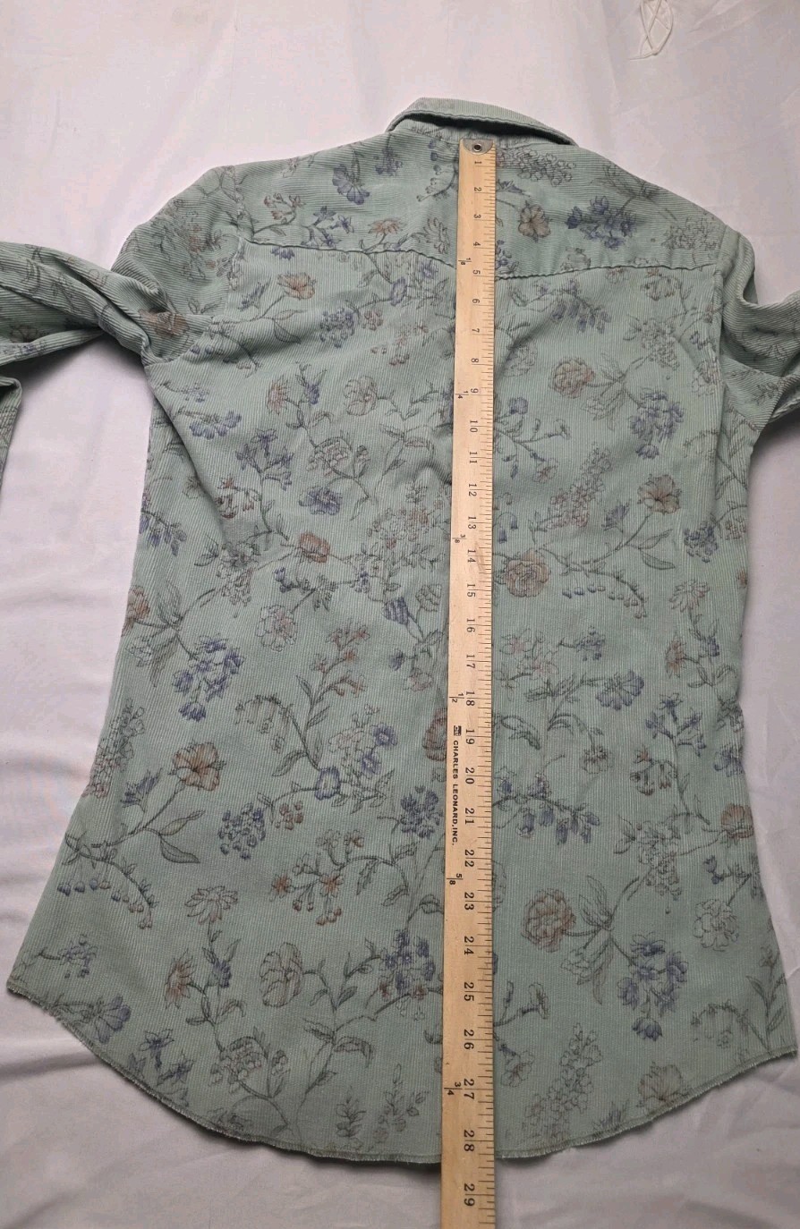 Vtg 70s Rappers Floral Corduroy Western Pearl Snap Shirt Women S Retro Cowgirl