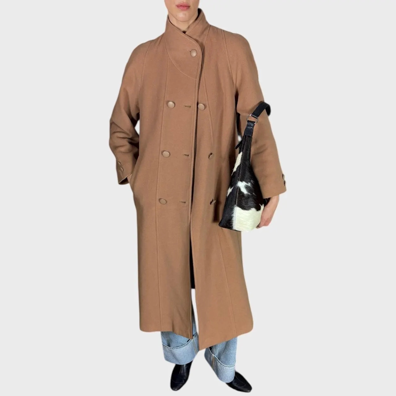 Vintage Cream Beige Wool Coat size US6/8; EU38/40