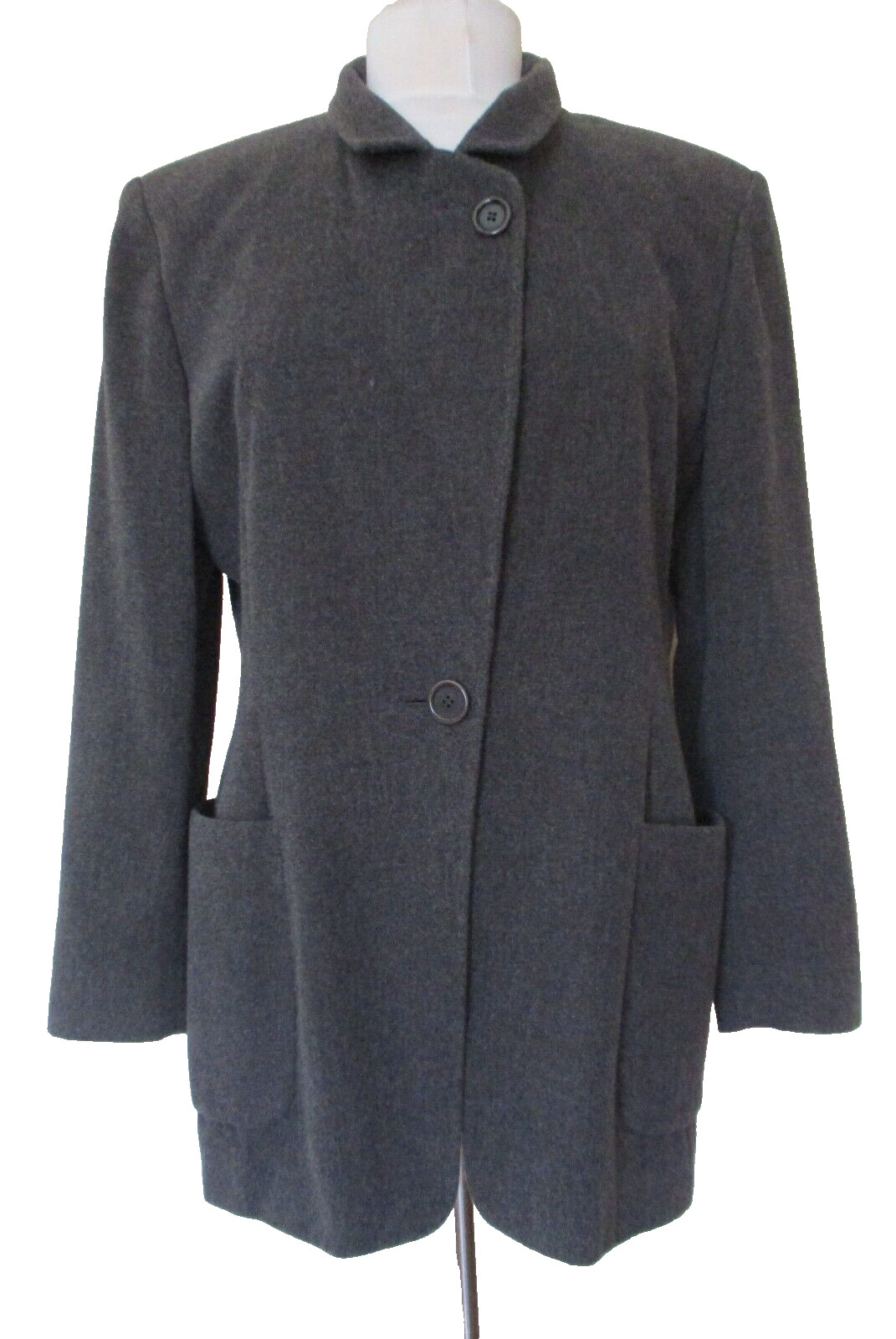 Vintage 80s Escada Jacket Blazer Size 38 Women Gray Angora Blend