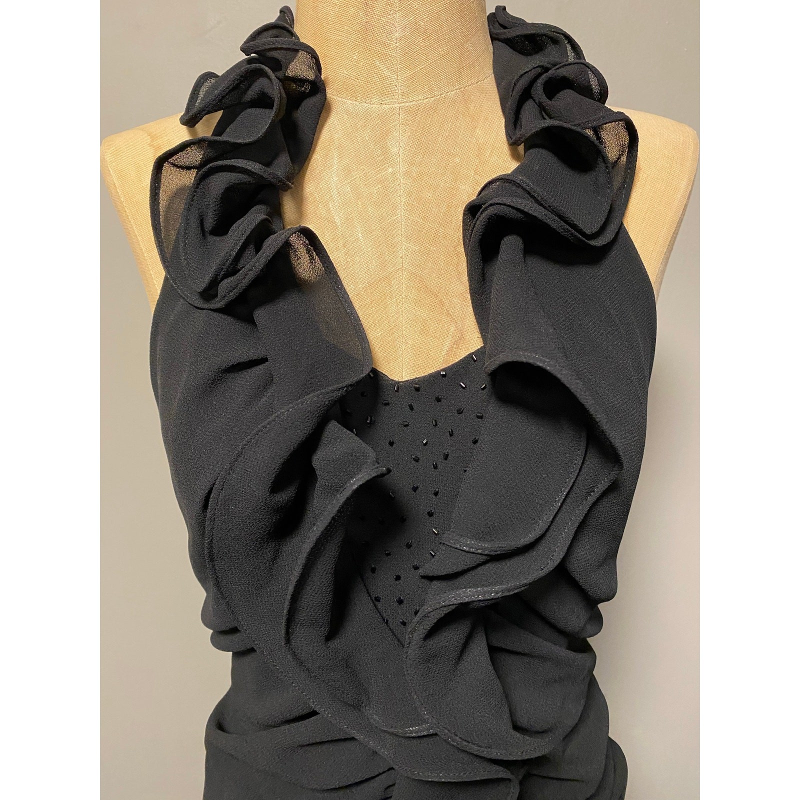 Stunning! Vintage 1990s Marsoni sz 6 Black Cocktail Dress Gown