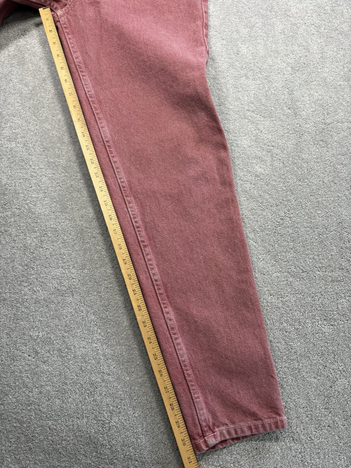 80s Mixed Blues High Waisted Denim Jeans Vintage Made in USA Size 9 Red