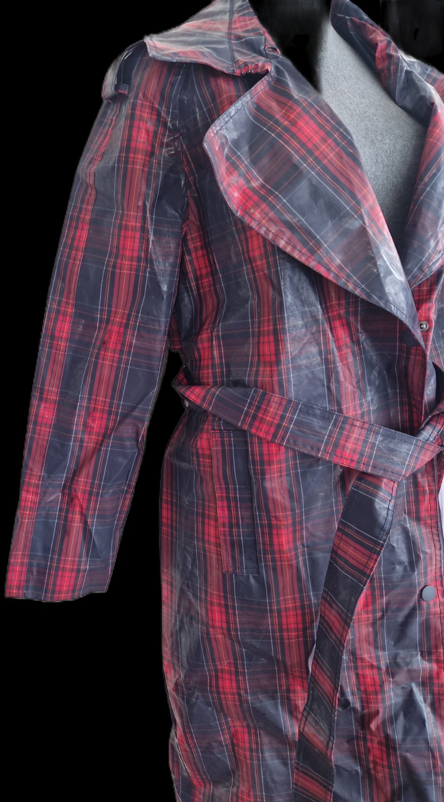 Raincoat-True Vintage-Plaid-Size 40-70s-Recycled Charlotte Eskildsen