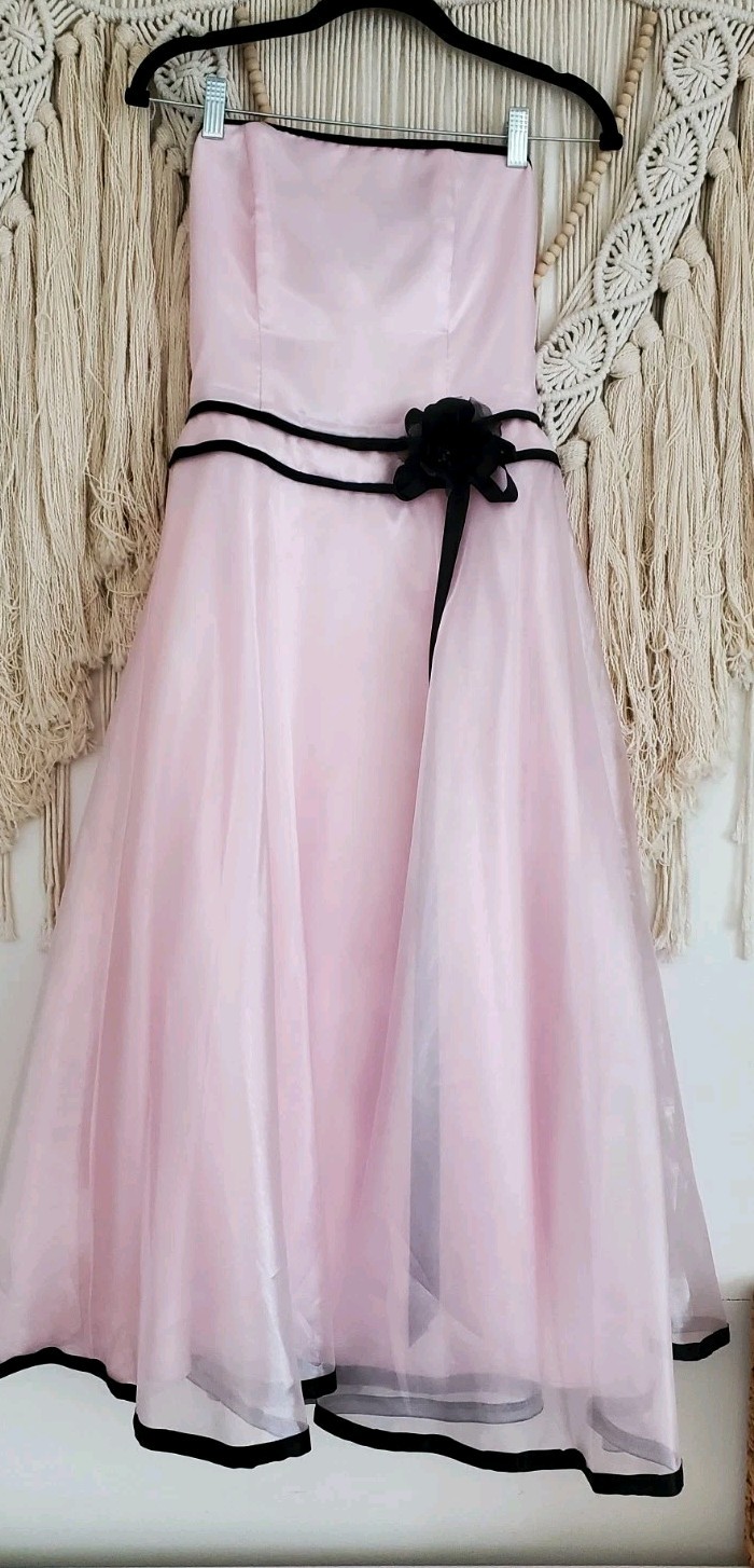 Scott McClintock Pink/Black Strapless Dress for Prom, Wedding, Party