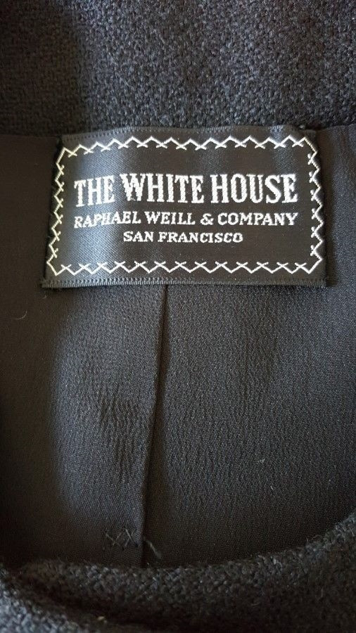 Raphael Weill The White House Wool Coat Size Medium Black Jacket Vintage 30s