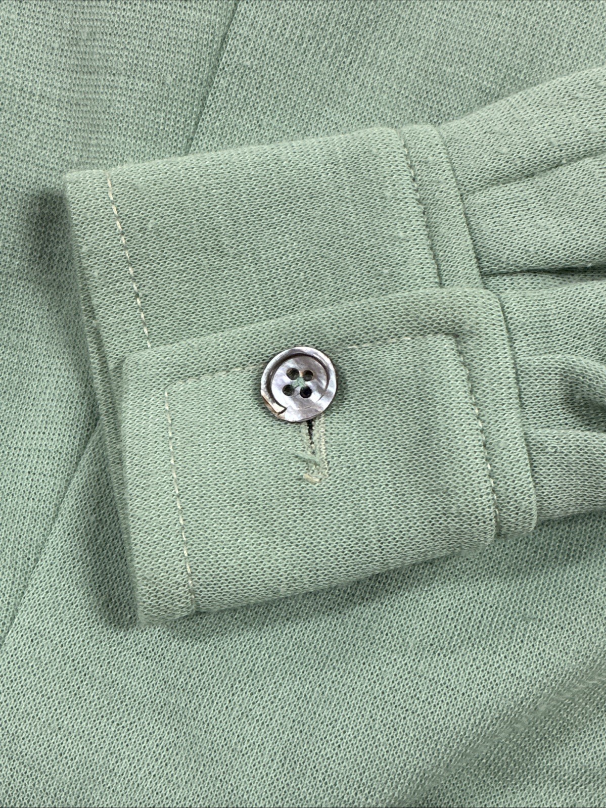 Vintage 1950s-1970s Women’s Mint Green Button-Front Long Sleeve Dress Waist 26